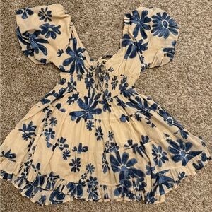Free People Floral Puff Sleeve Dress